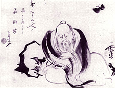 Zhuangzi dreaming a butterlfy, a butterfly dreaming of Zhuangzi