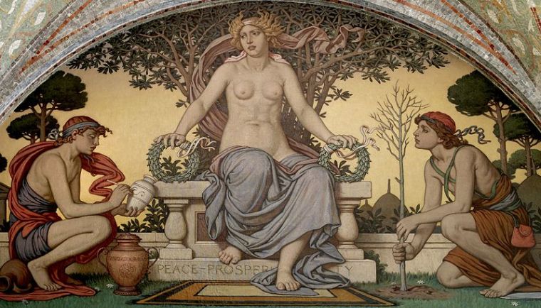 Detail from Peace and Prosperity (1896), Elihu Vedder, Library of Congress Thomas Jefferson Building, Washington, D.C.